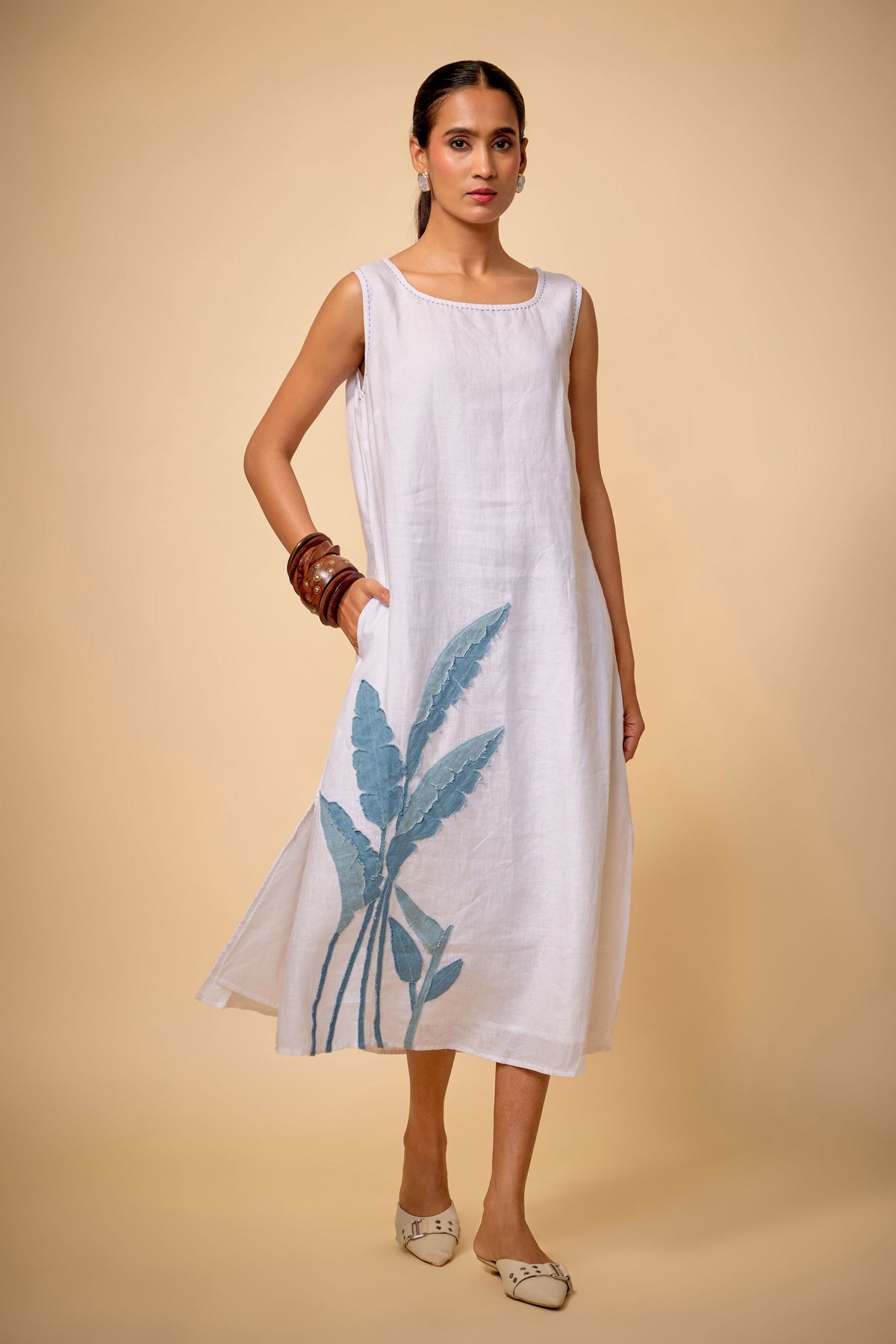 Linen Palm Dress