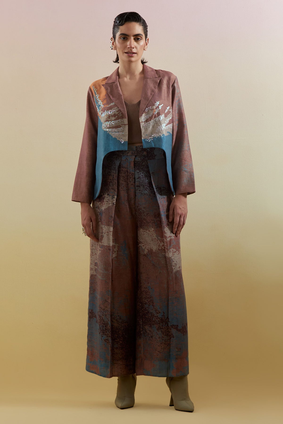 Asymmetrical Jacket Set