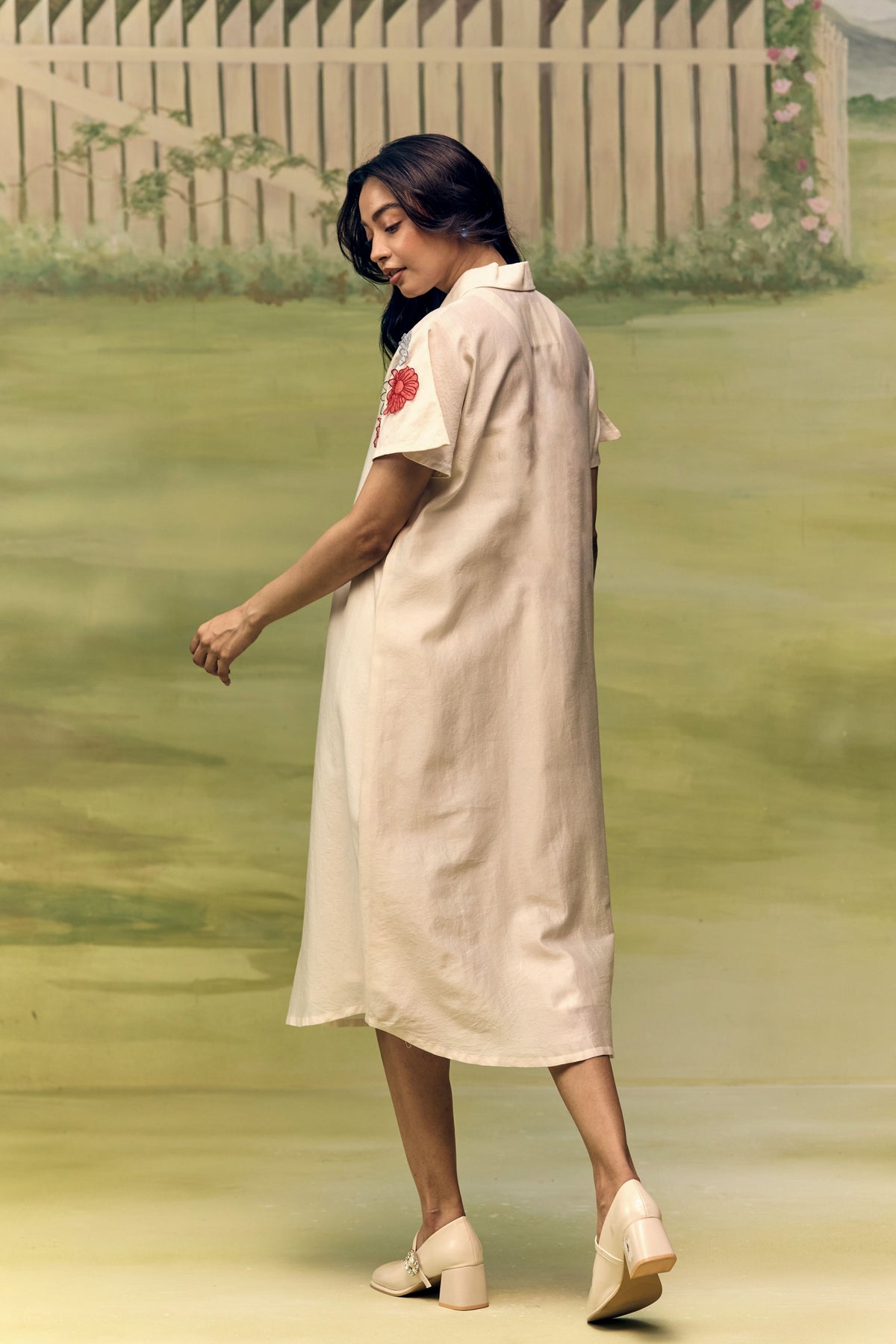Petal Dust Fluid Shirt Dress