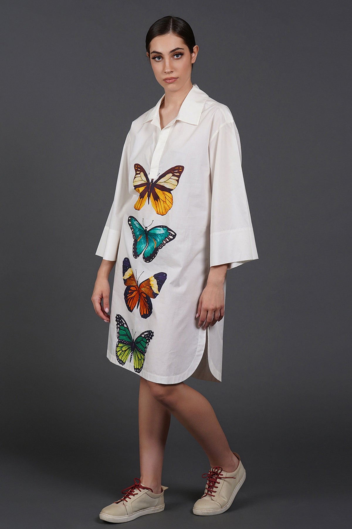 Offwhite Loose Fit Digtal Print Dress
