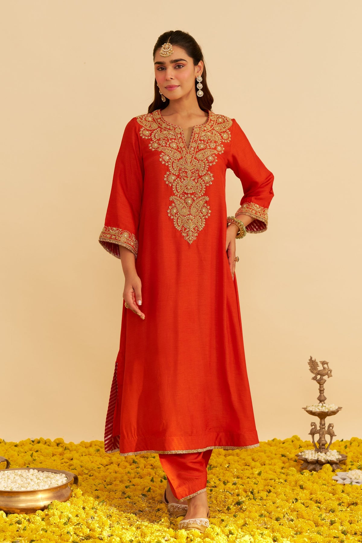 Hiba Orange Salwar Set