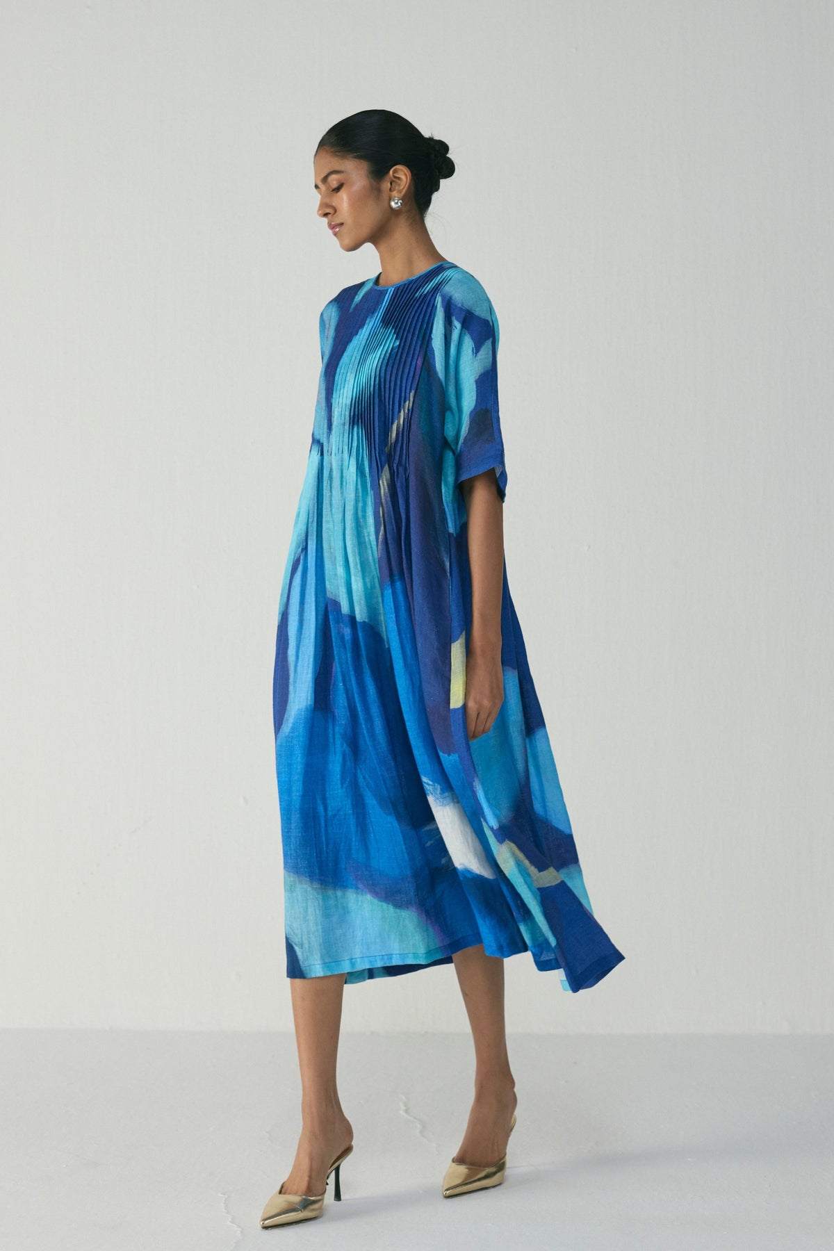 Blue Lagoon Pintucks Dress