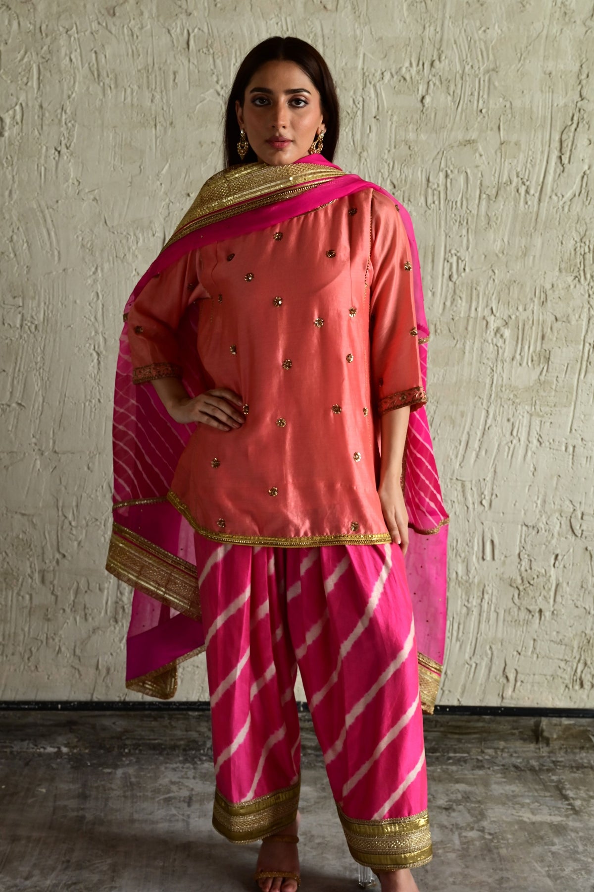 Rose Pink Padma Choga Set