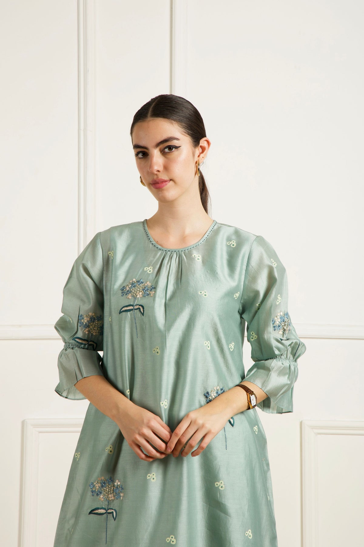 Mint Embroidered Kurta Set