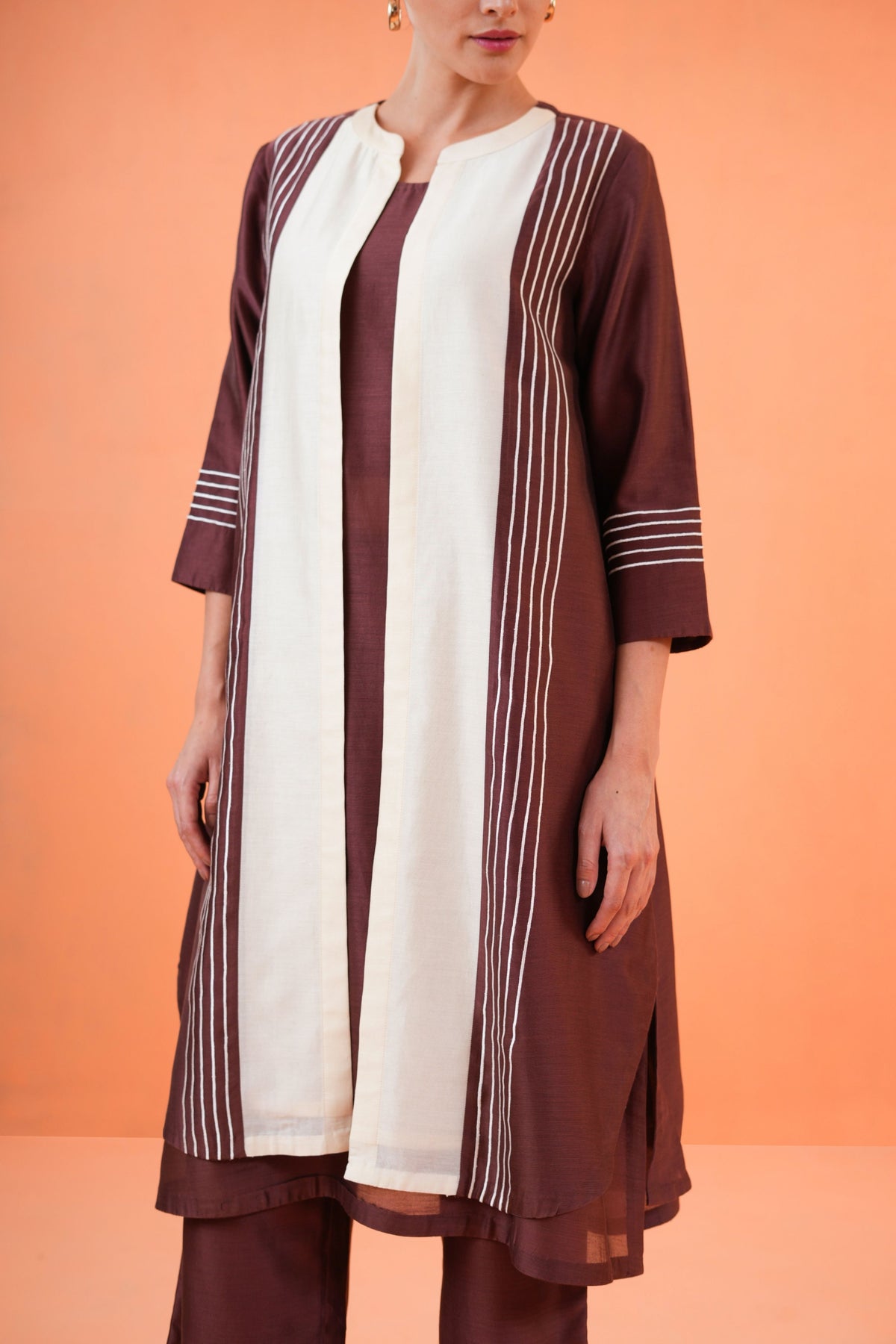 Brown Enigma Jacket Set