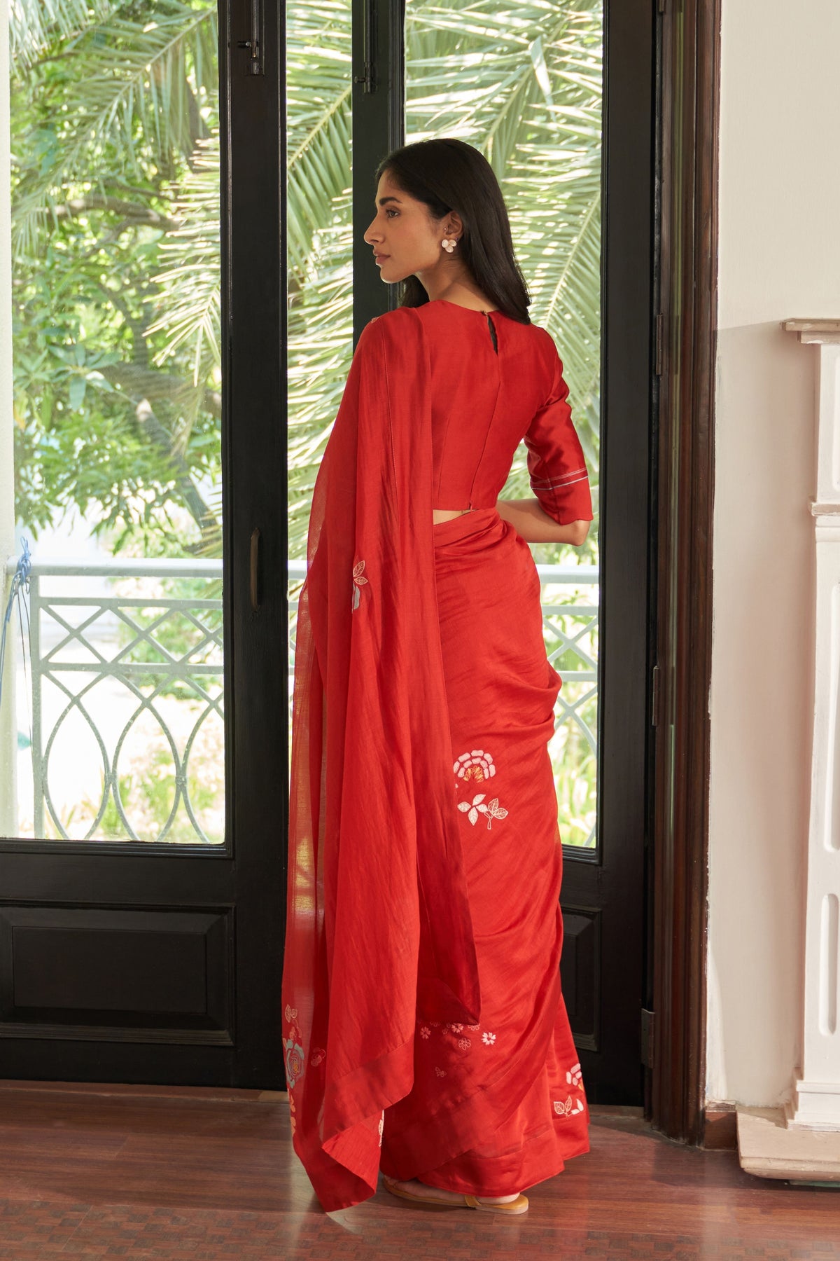 Poppy Embroidered Saree