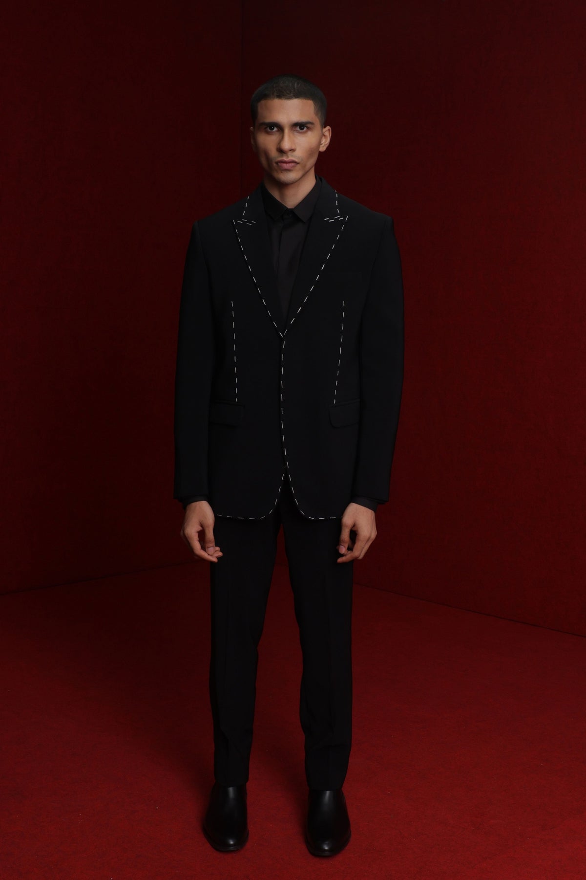 Black Peak Collar Suit