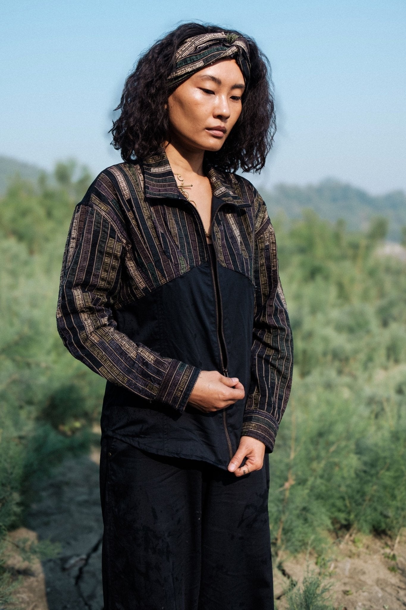 Arizona Black Green Shirt - The Terra Tribe - Elahe