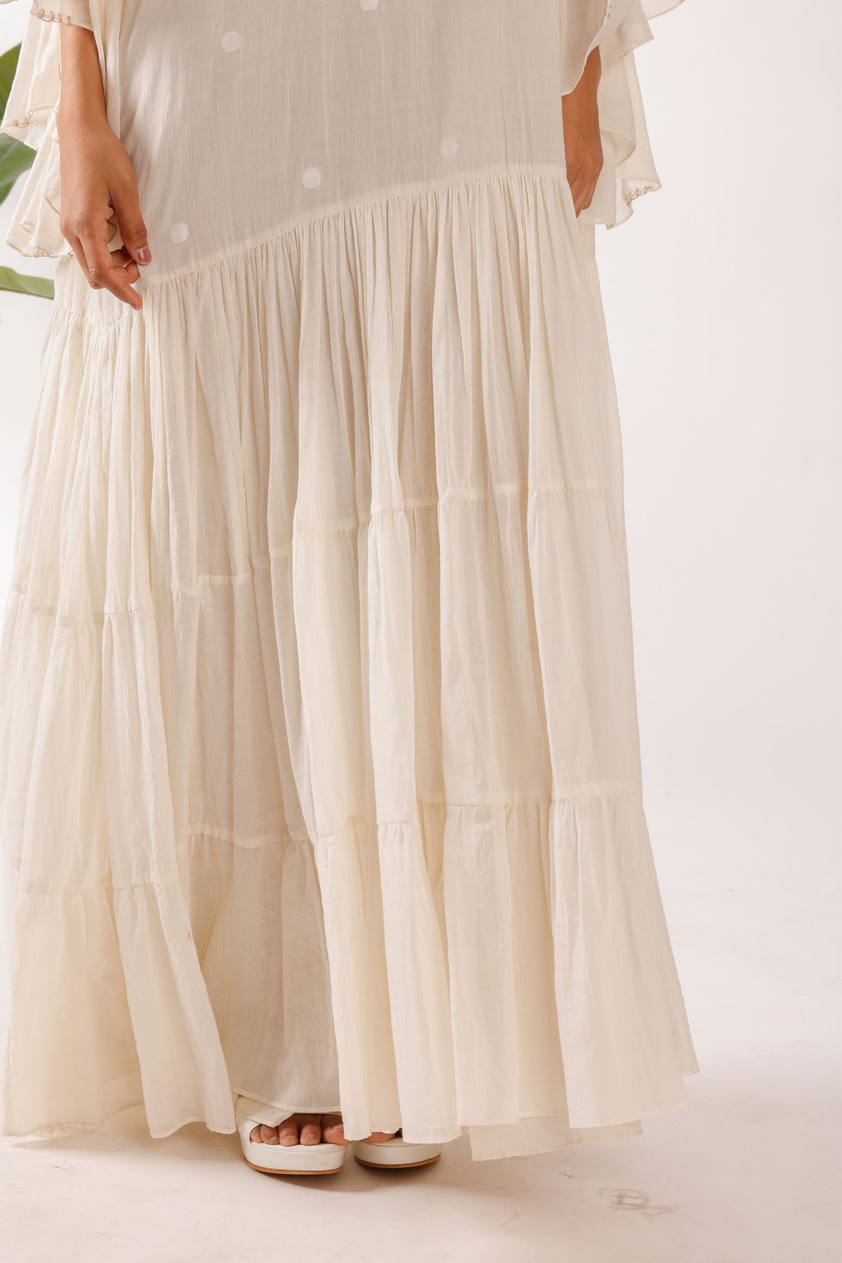 Jamdani Pearl Embroidered Long Dress