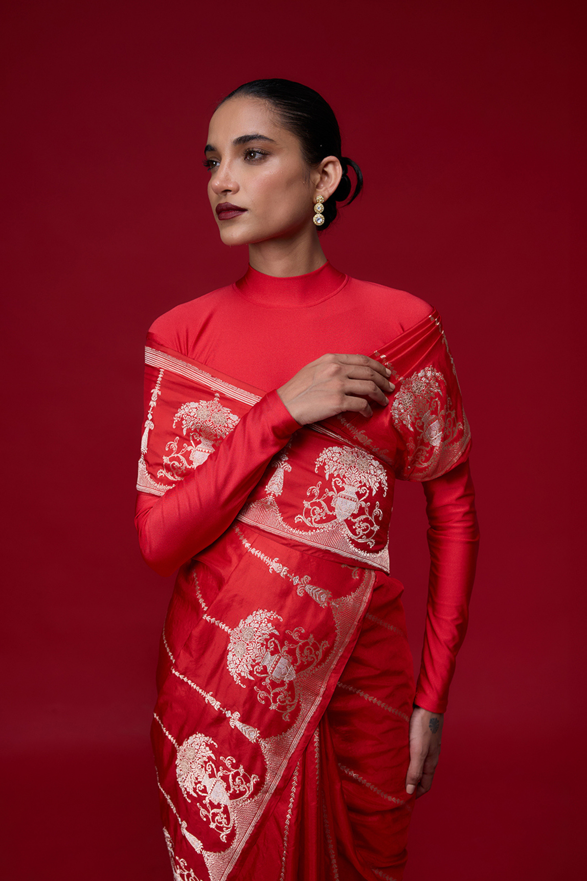 The Cherry Blaze Saree