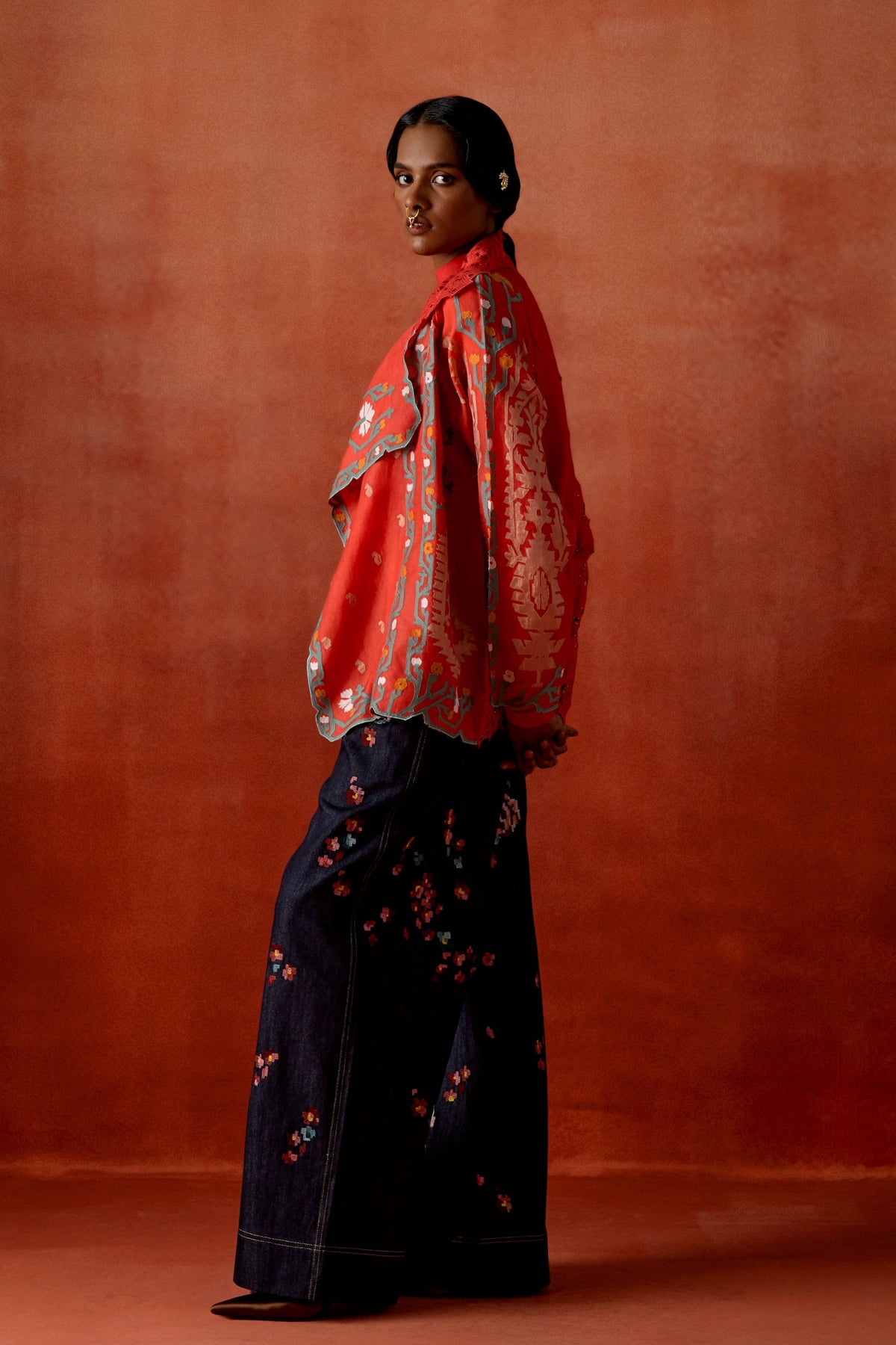 Embroidered Trench Set