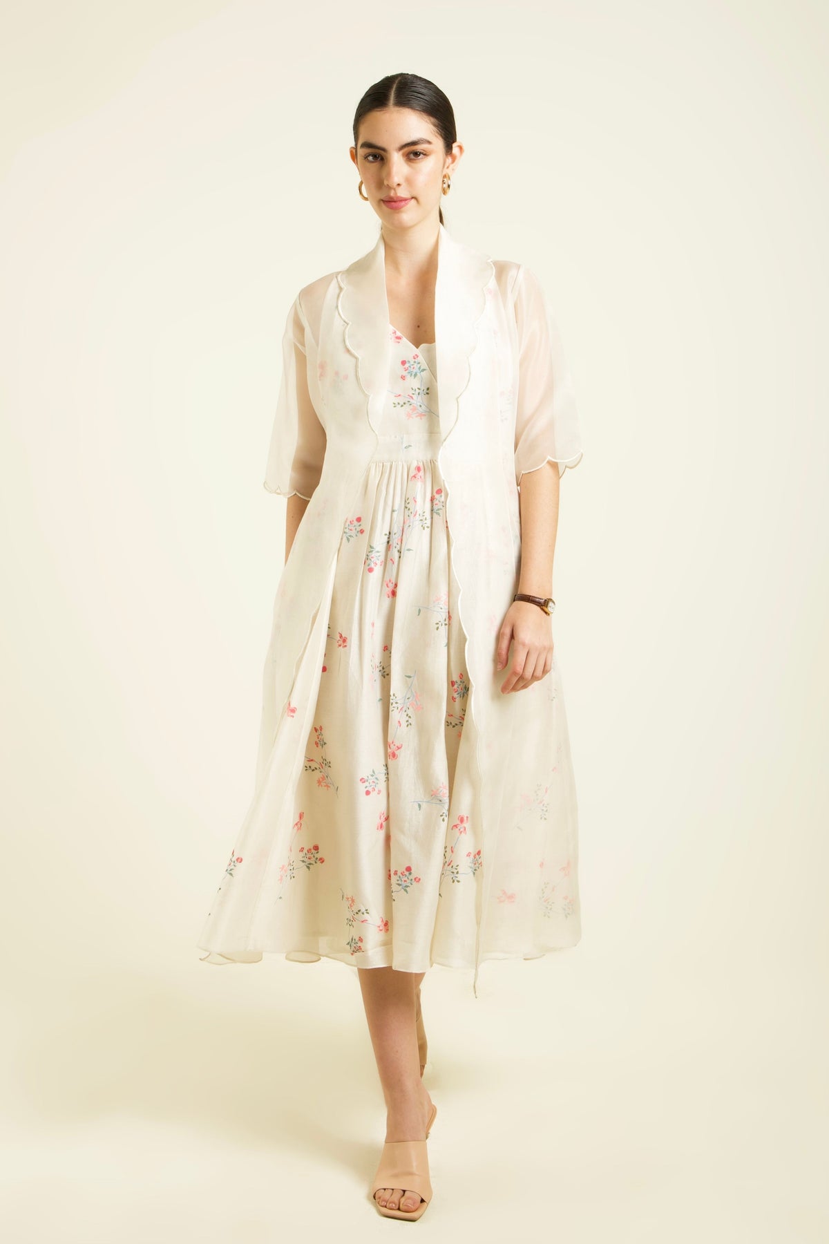 Ivory Scalloped Jacket Dress