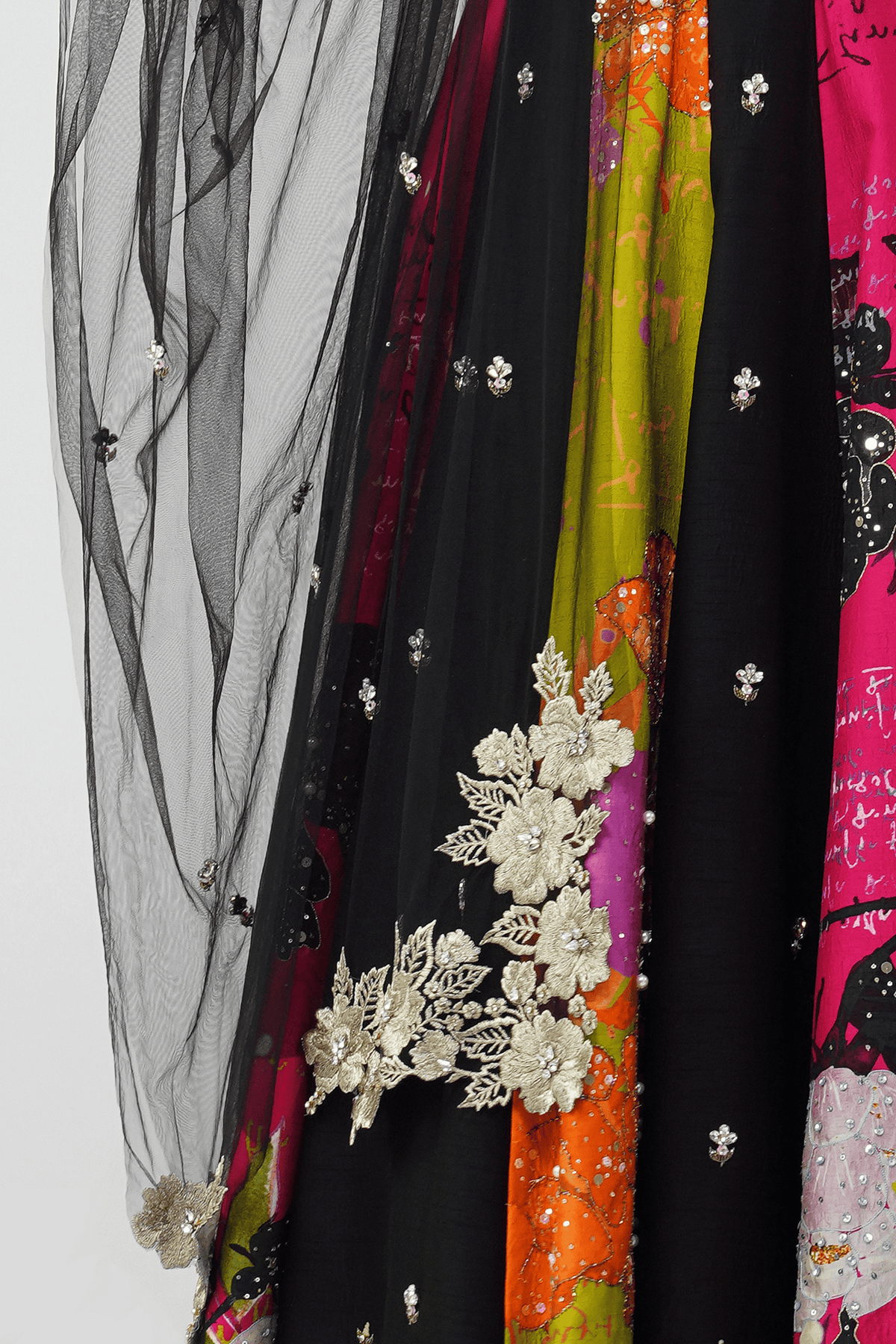 Flower and Crystal Anarkali Set