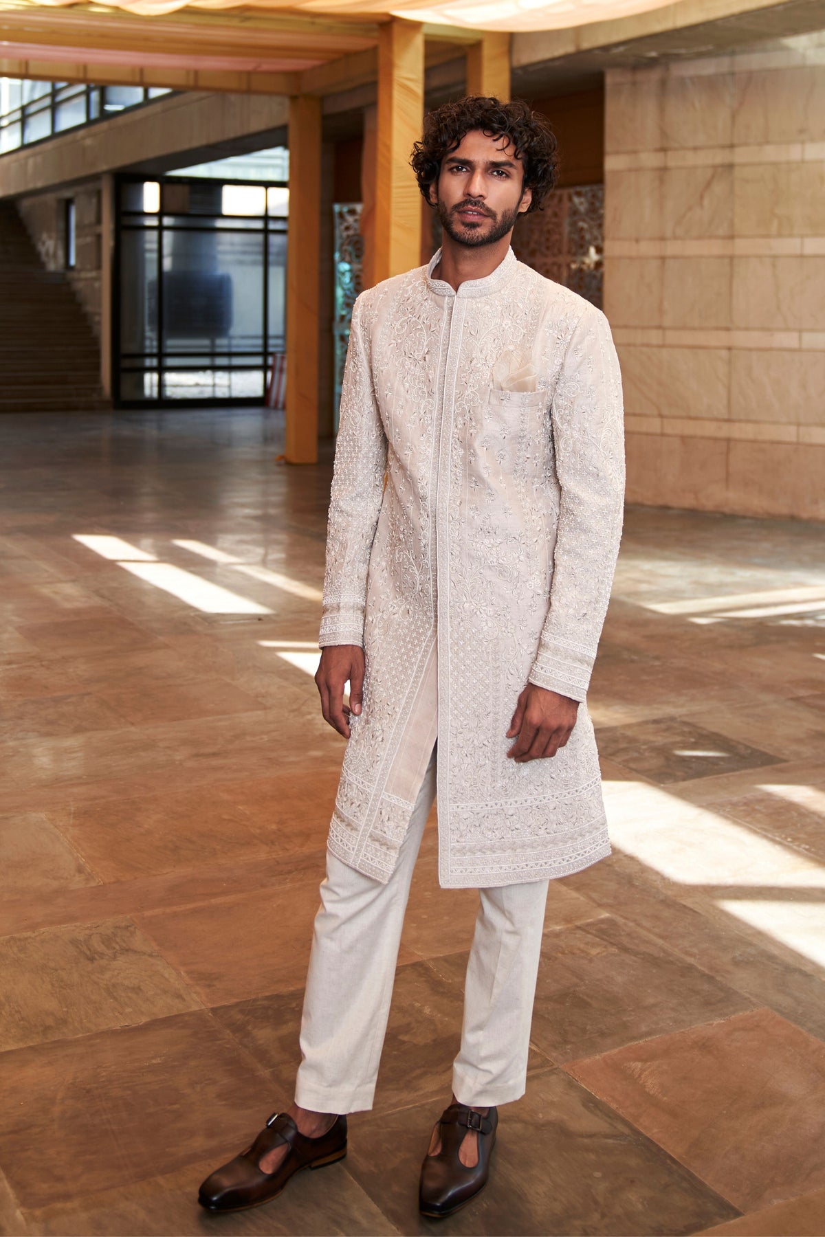 Ivory Rose Sherwani Set