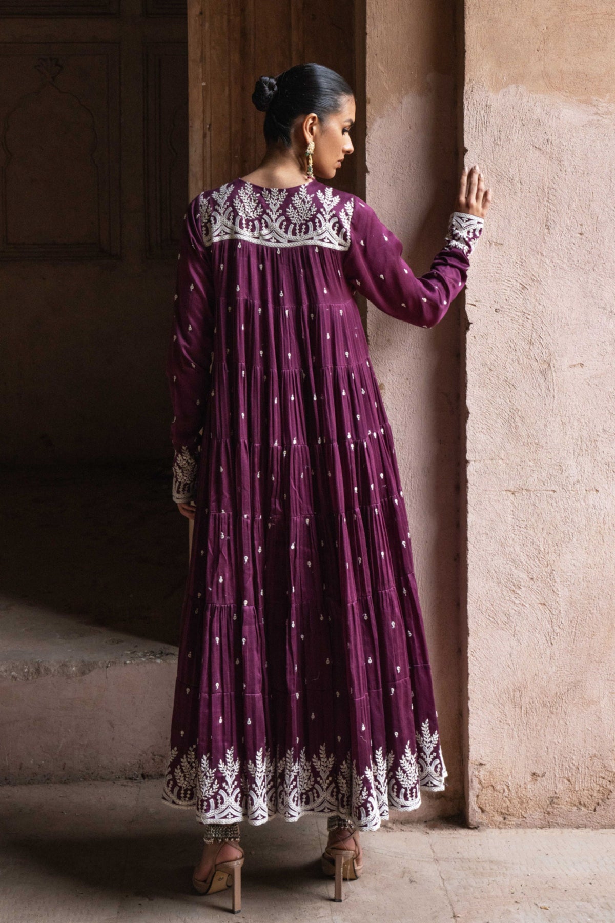 8 Layer All Over Embroidered Anarkali Set