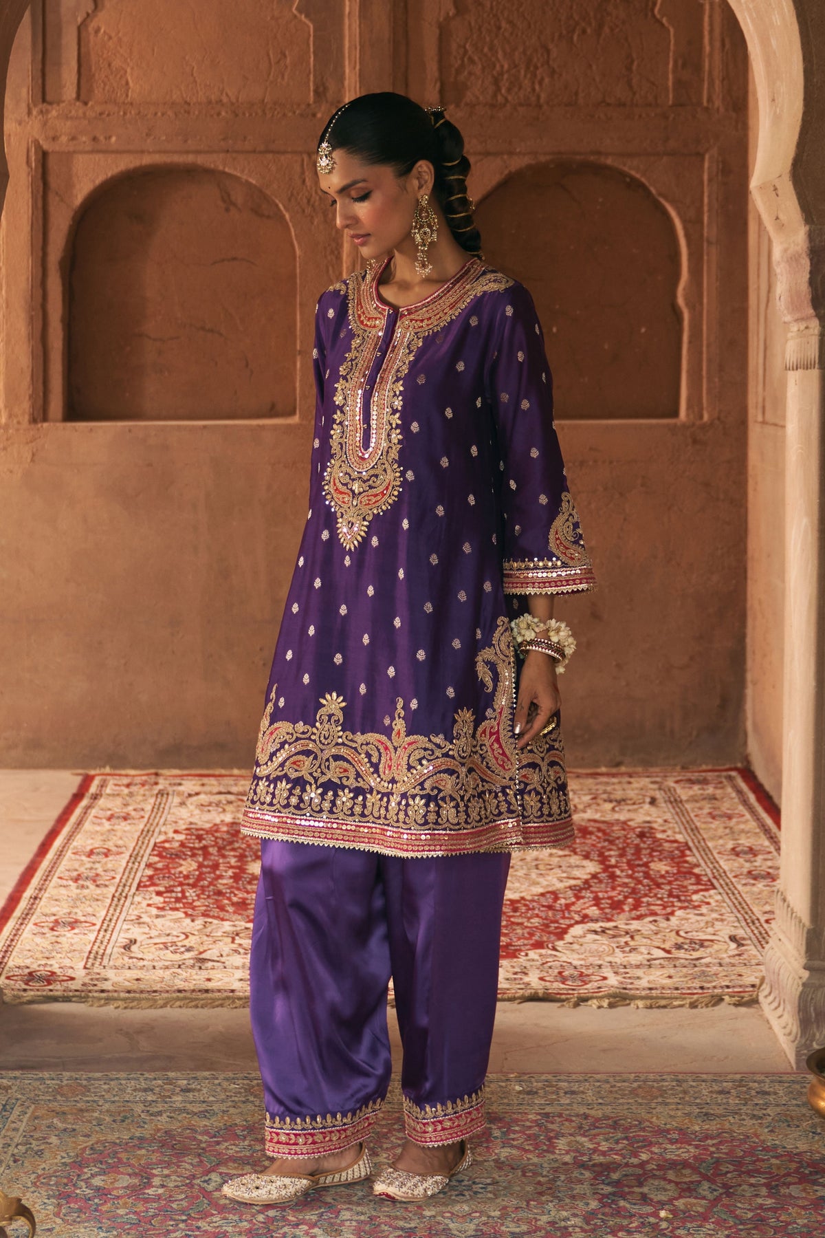 Farhana Purple Kurta Set