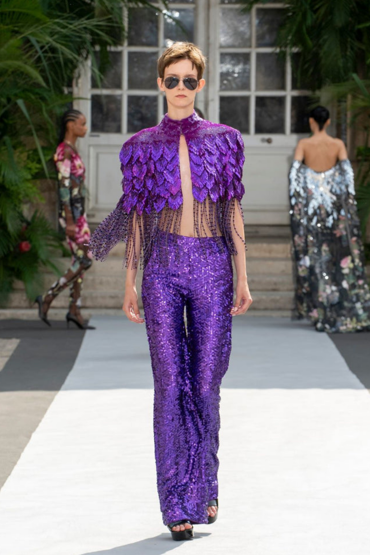 Amethyst Crystal Short Cape Set