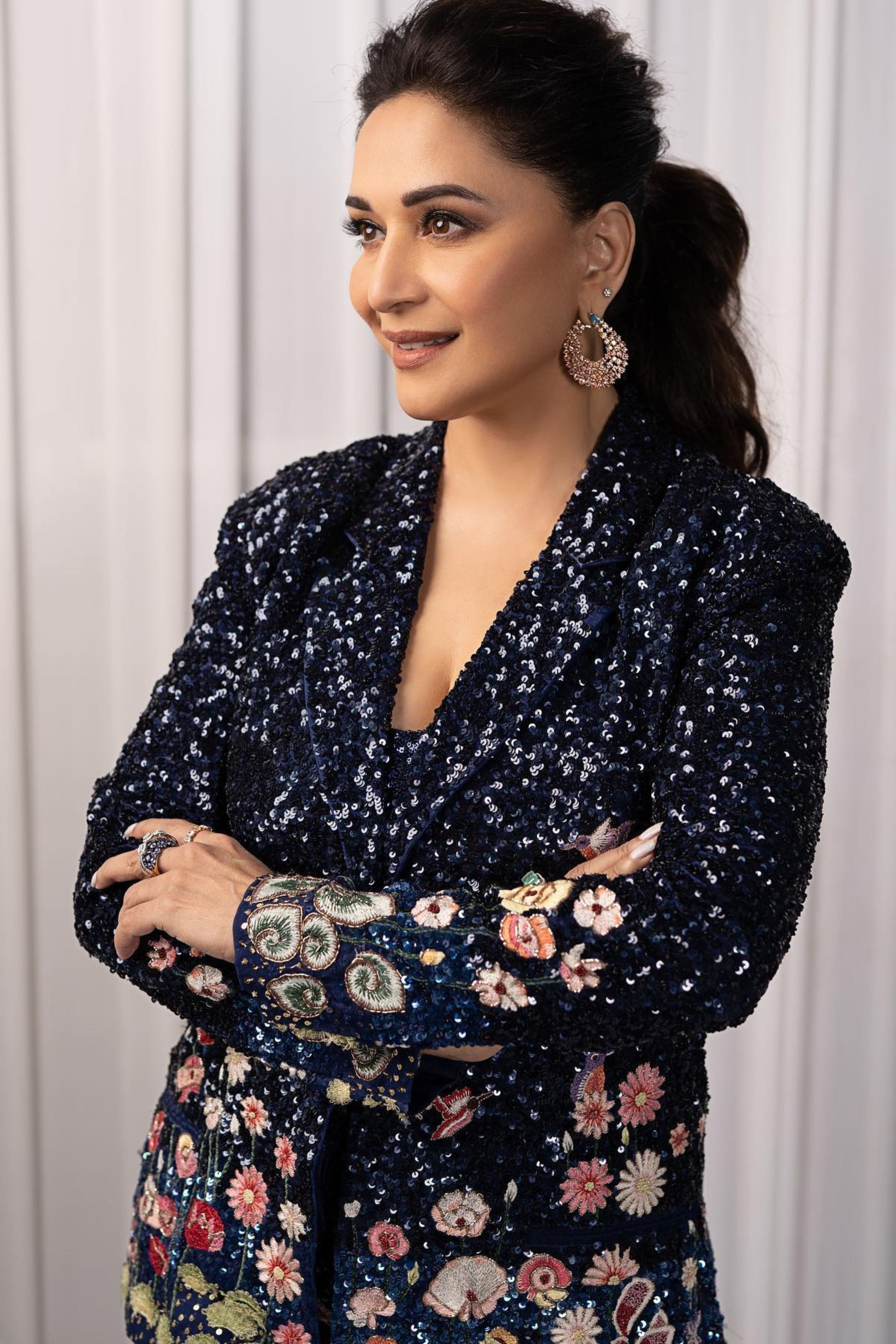 madhuri dixit designer dresses Madhuri Dixit glows in Tarun Tahiliani's Golden Designer Gown