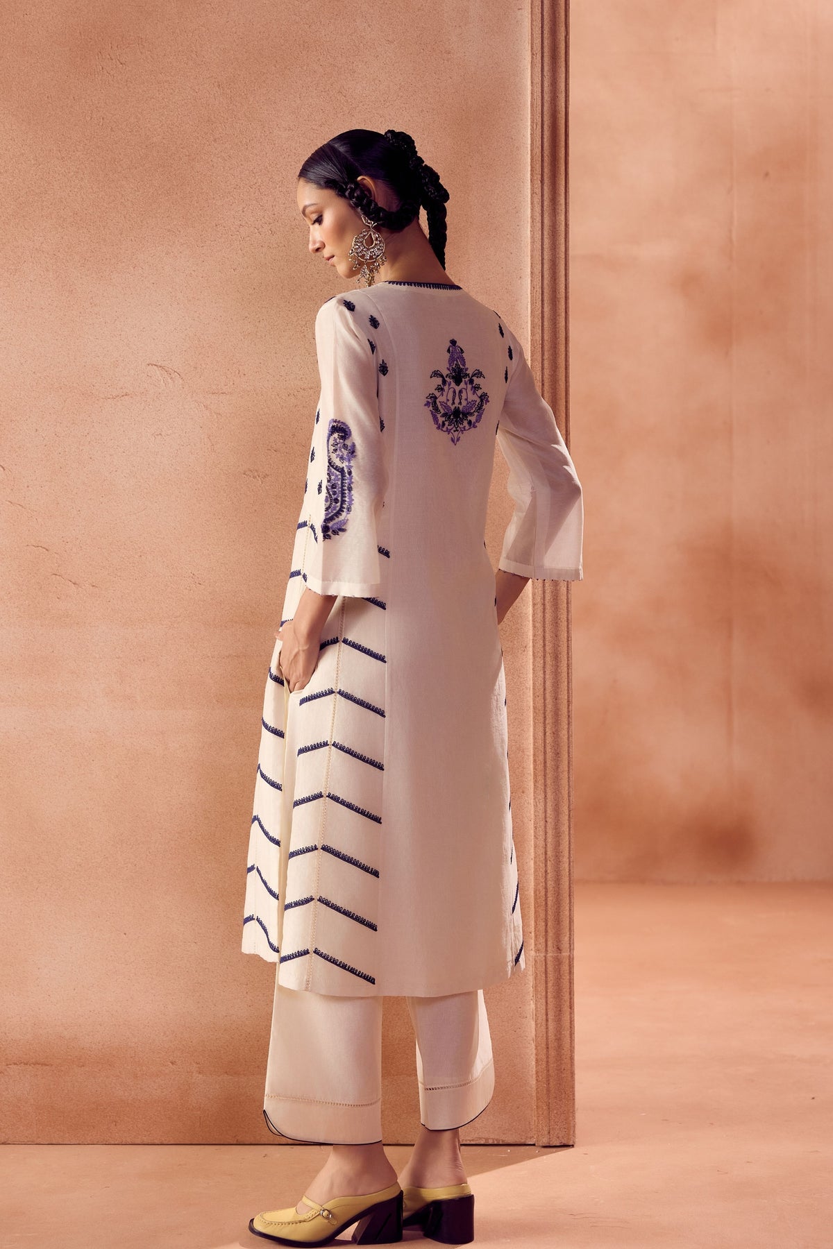 Ivory Blue Kurta Set