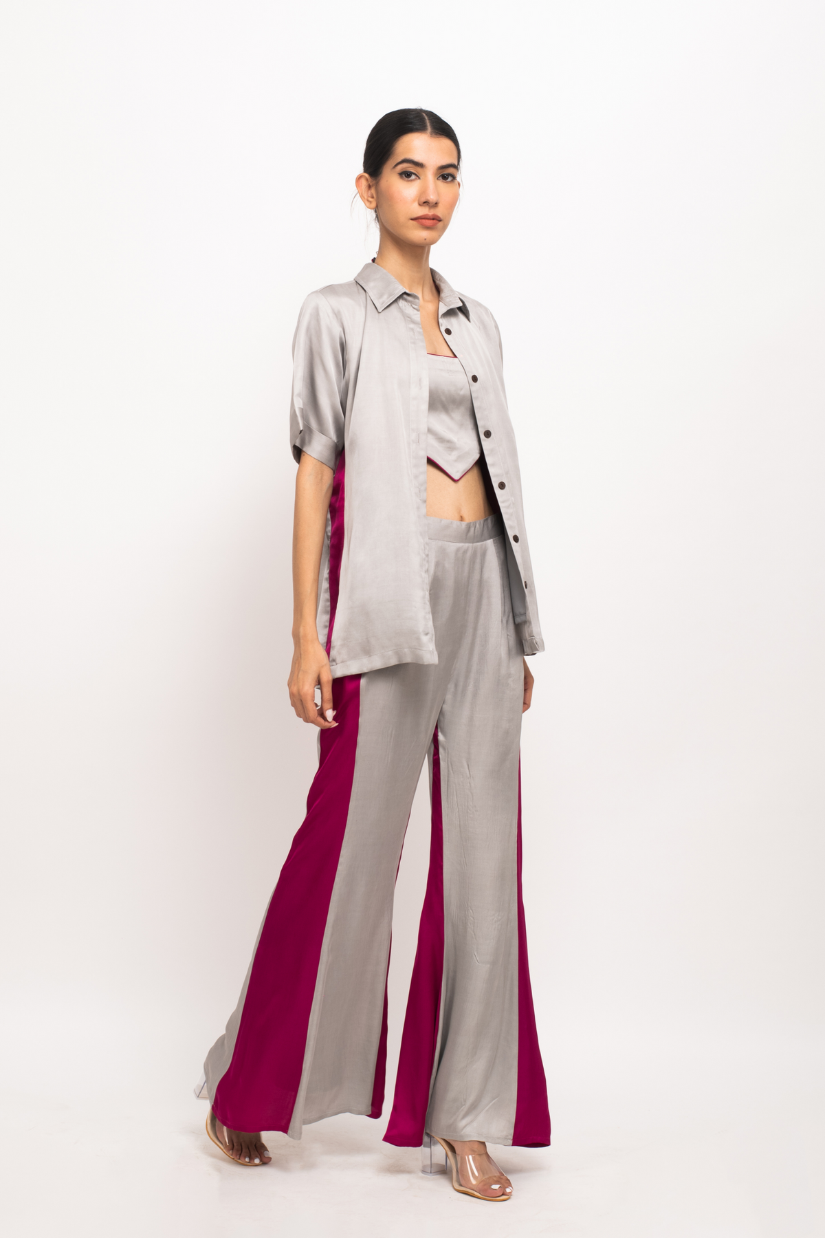 Grey and Wine Co-ord Set