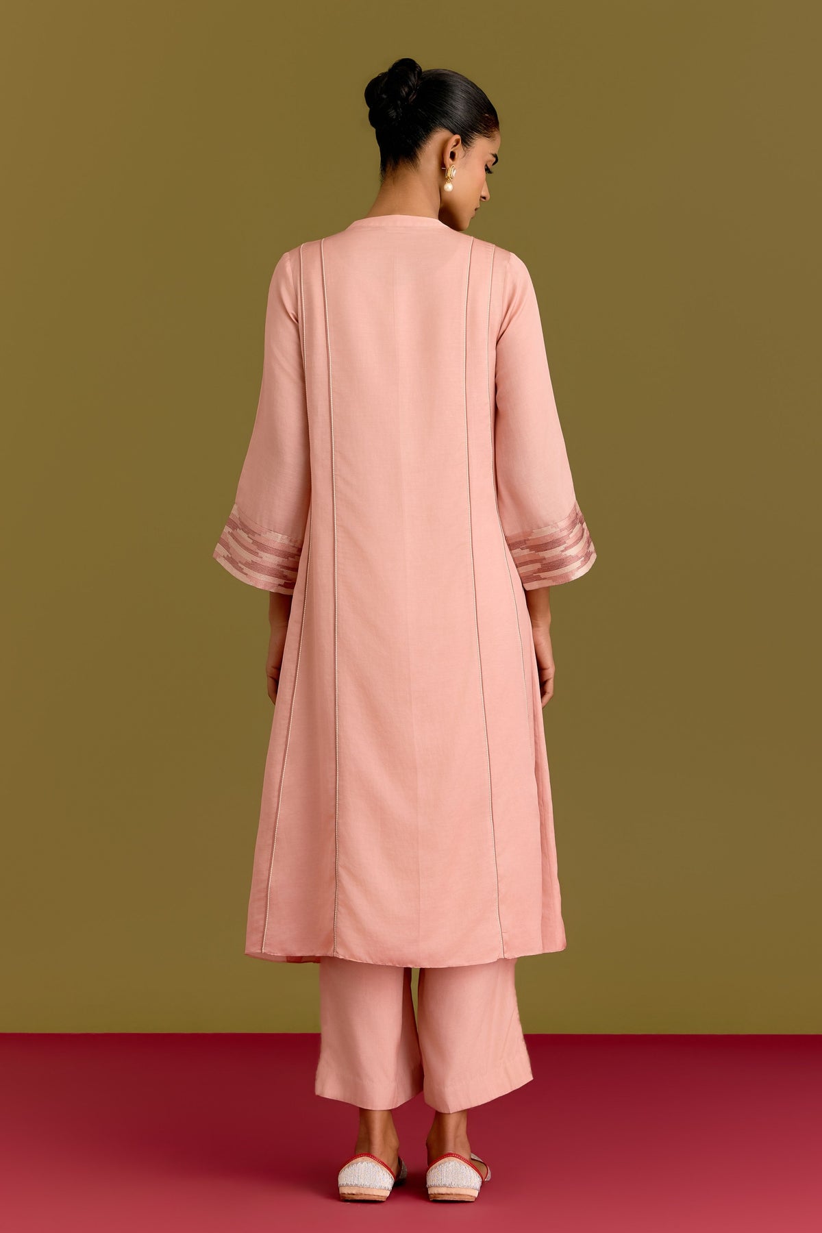 Blush Pink Chanderi Kurta Set