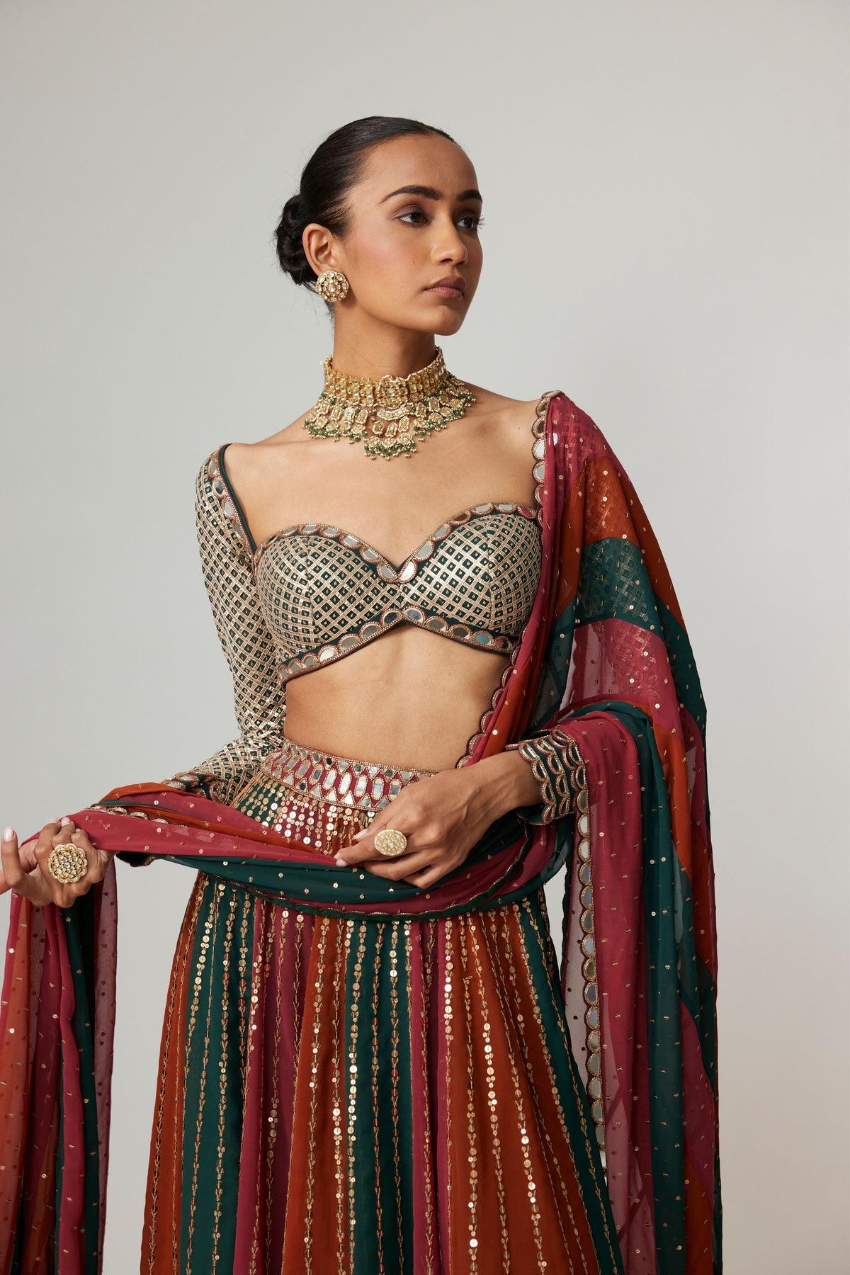 Cranberry Lehenga Pant Set