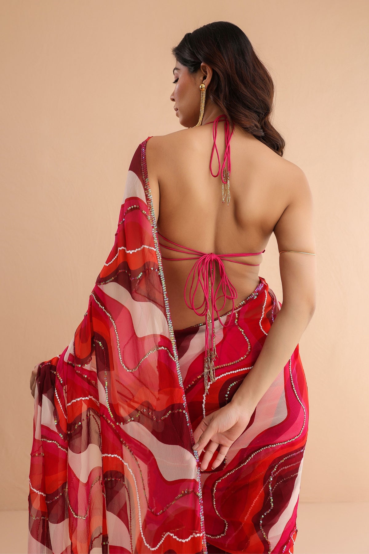 Cosmopolitan Saree With Backless Blouse