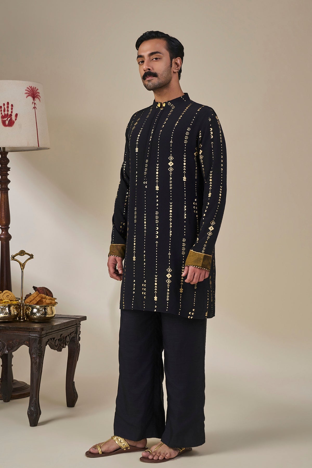 Black Celestial Moonfall Kurta