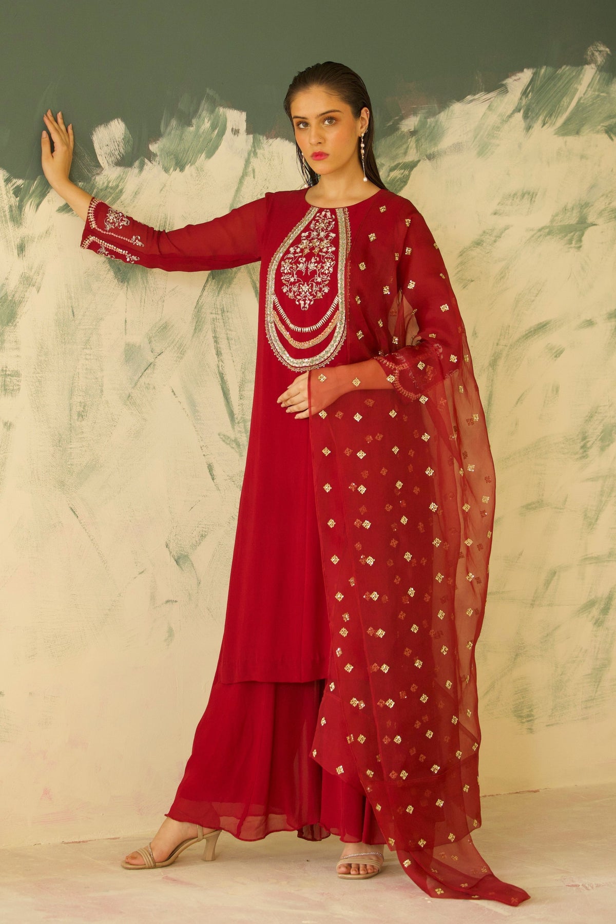 Crimson Red Kurta Set