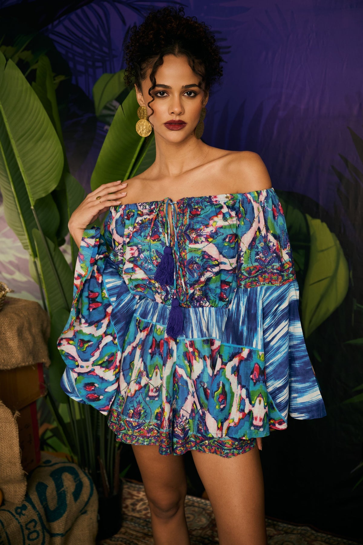 Lush Embroidery Mini Dress