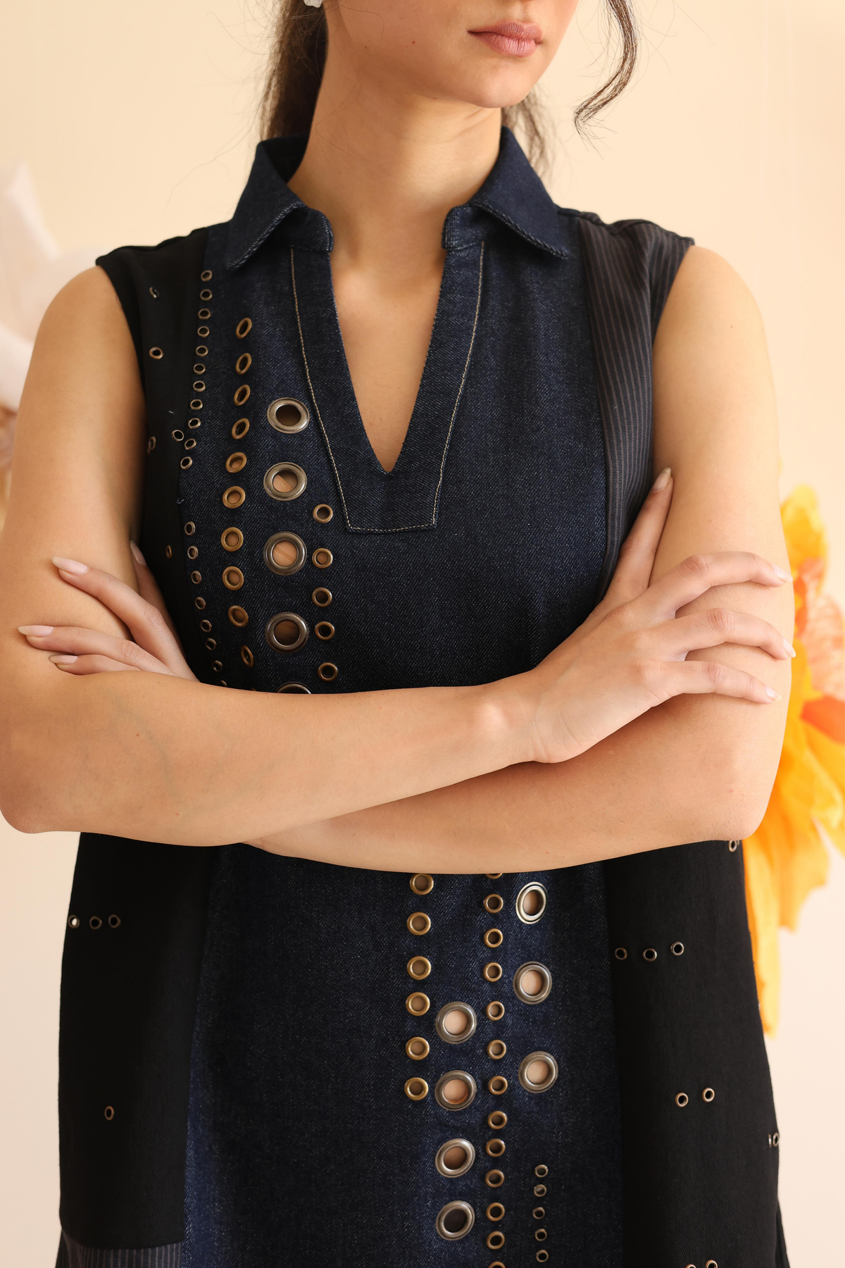 Midnight Blue Panelled Dress