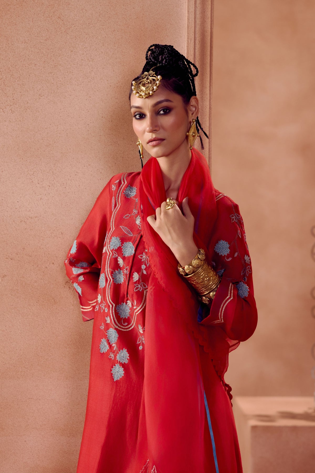 Red Kurta Set
