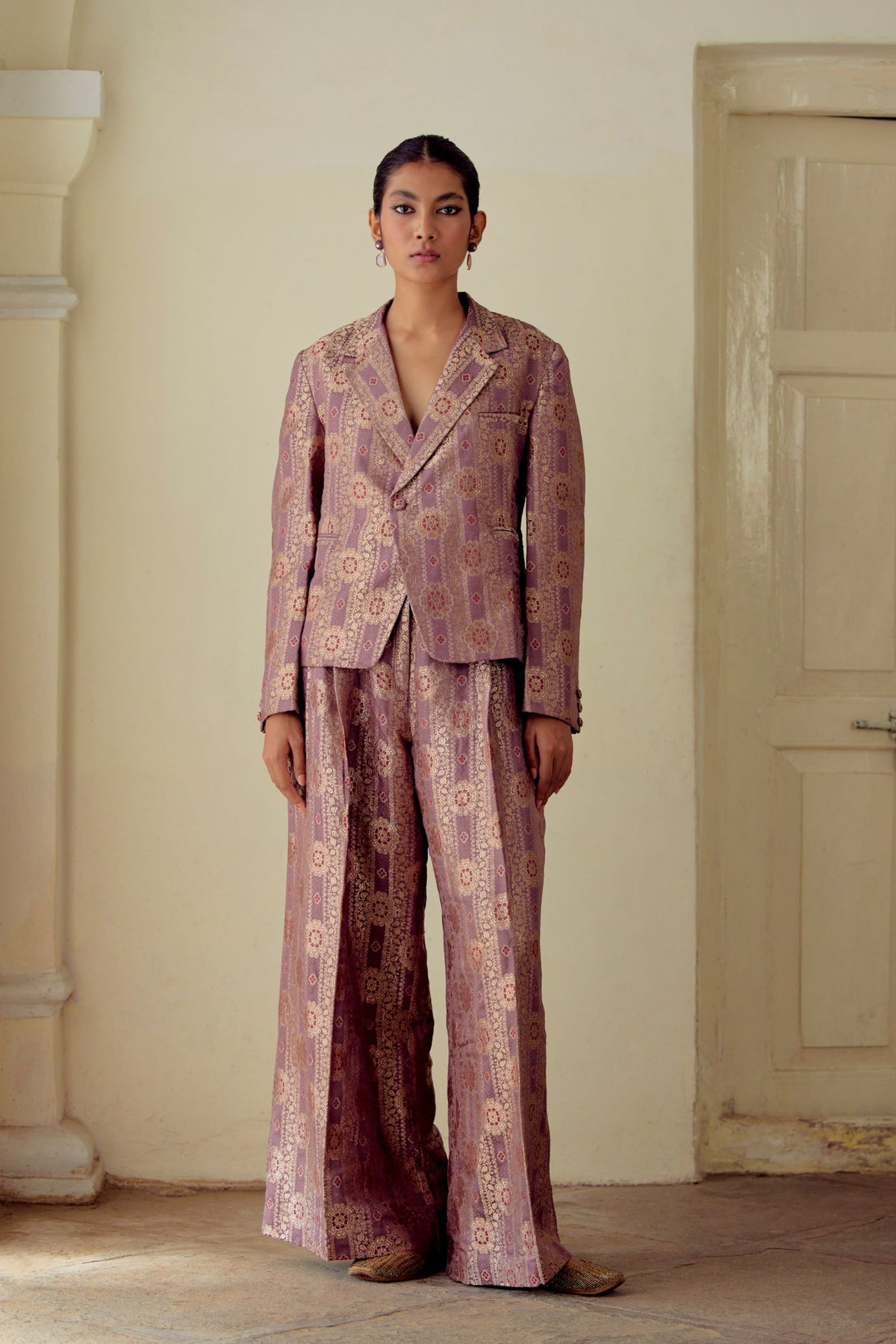 Susha Brocade Pale Co-ord Set