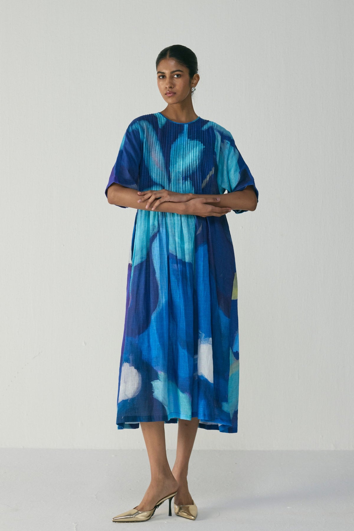 Blue Lagoon Pintucks Dress