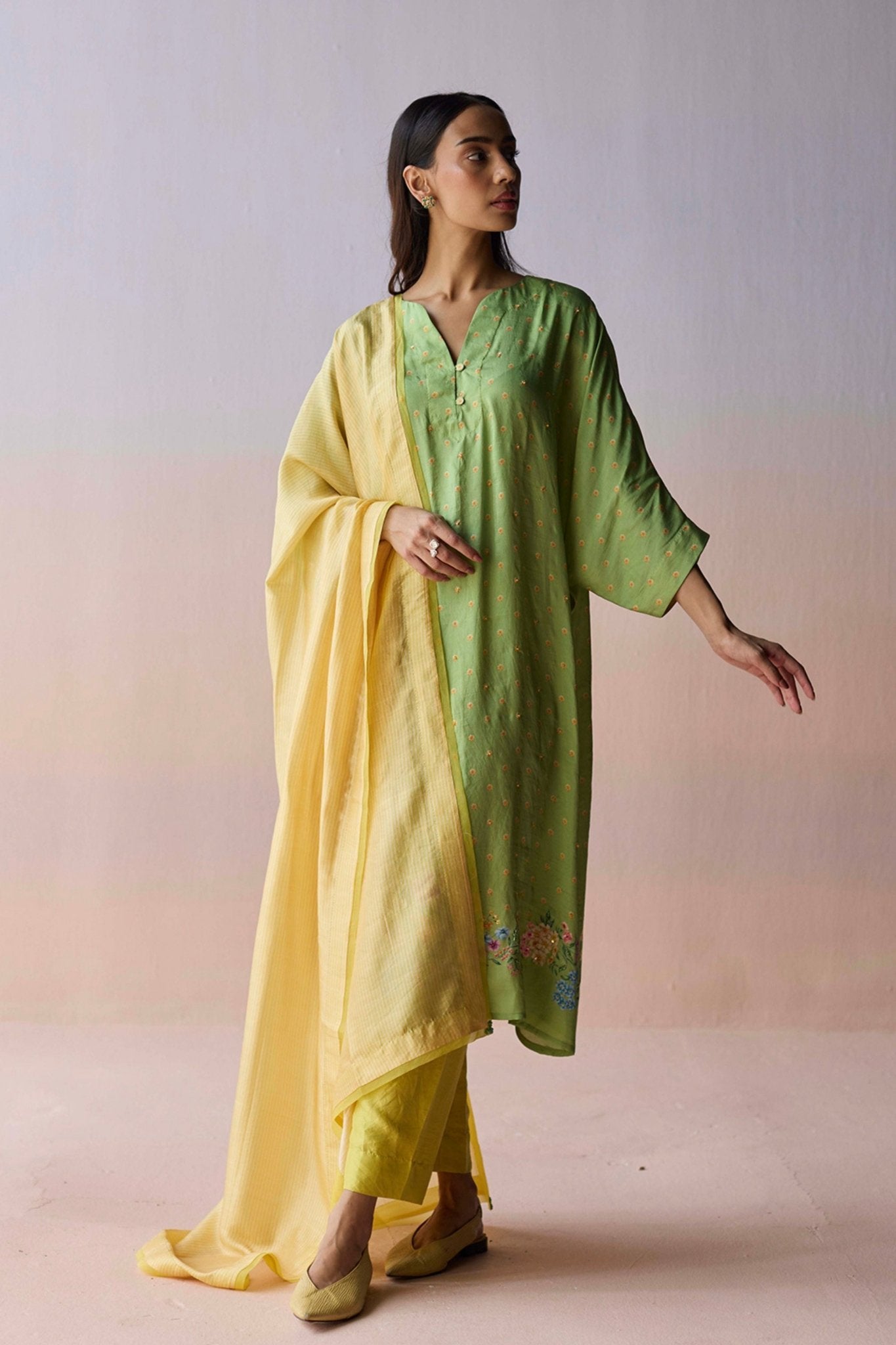 Soft Radiance Yellow Dupatta - Surmaye - Elahe