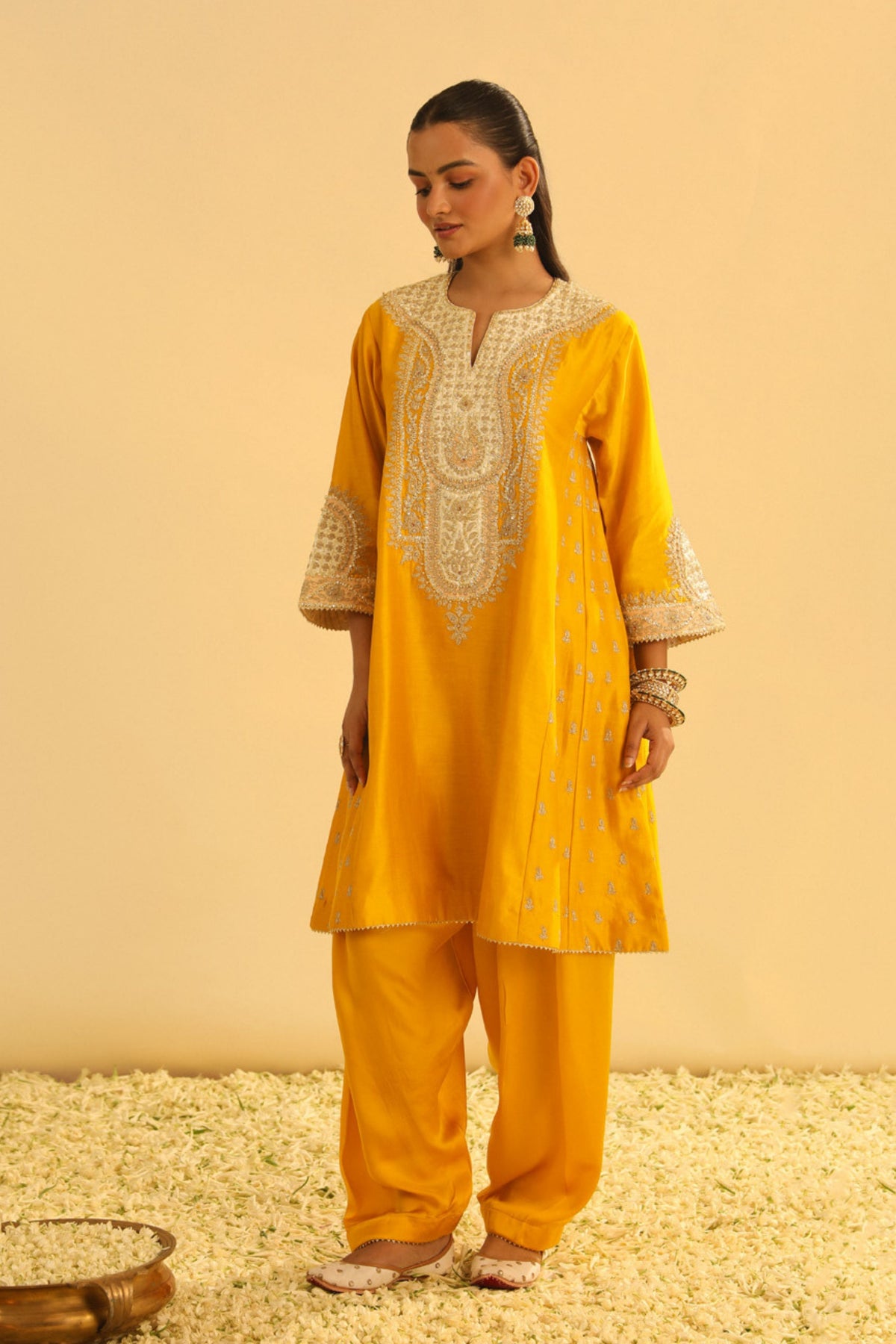 Arisana Mustard Kalidaar With Salwar