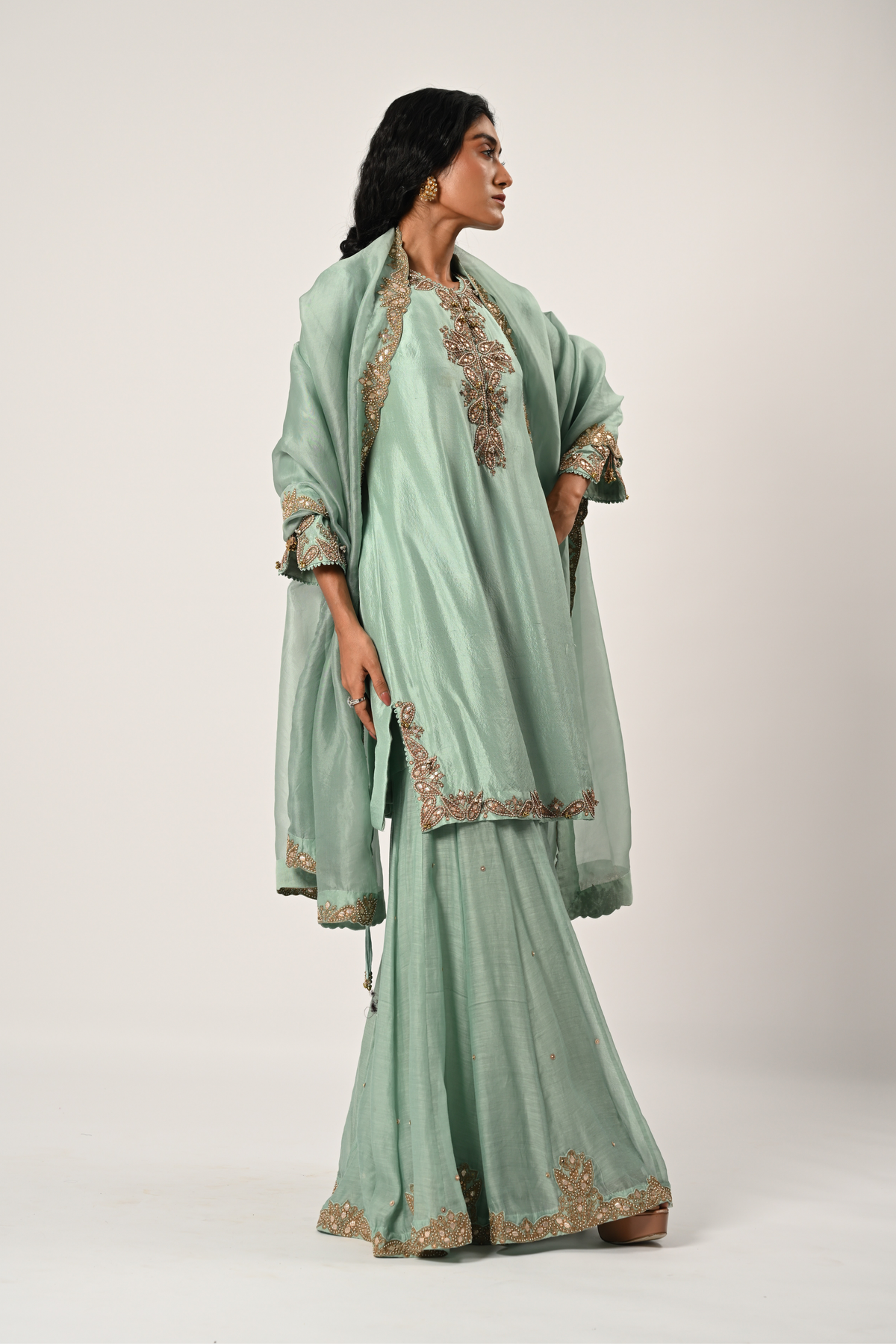 Powder Blue Sharara Set