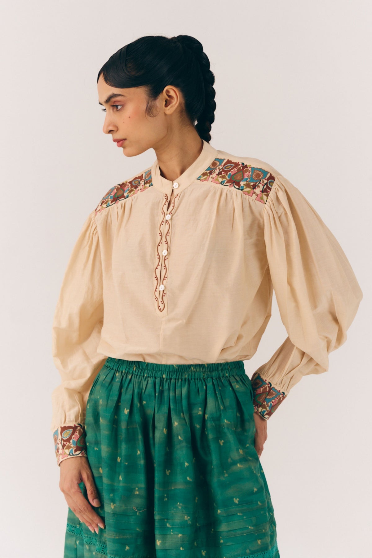Peasant Ivory Top