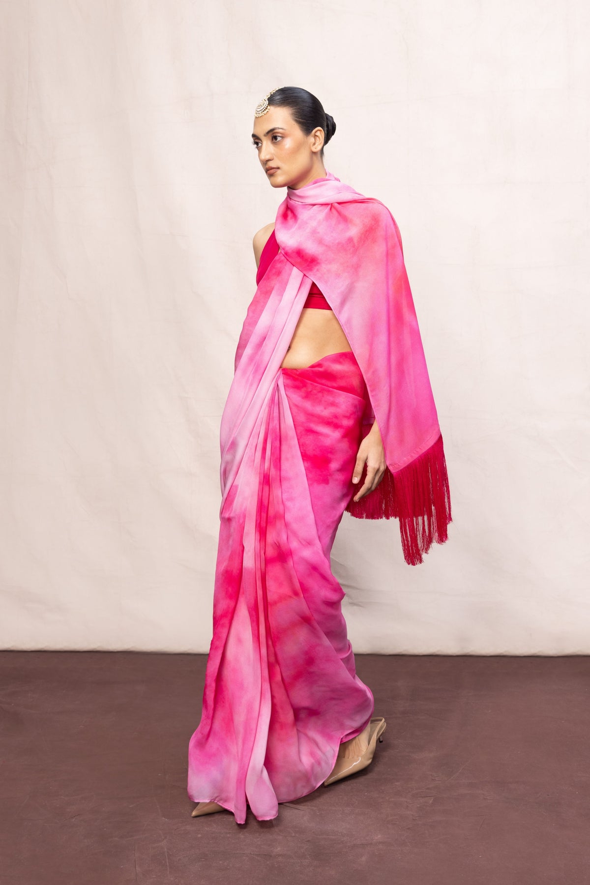 Pink Ombre Saree