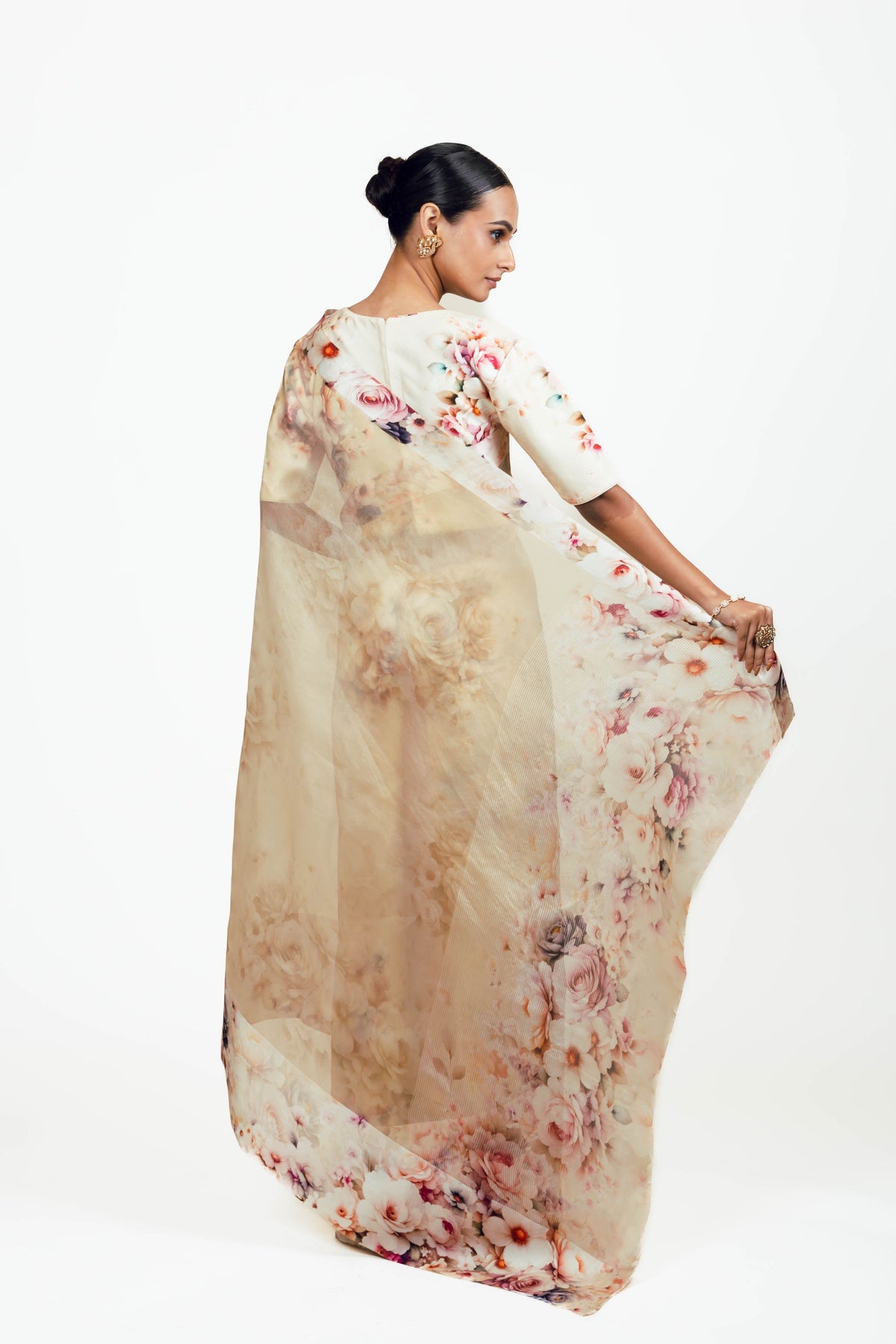 Lina Ivory Organza Saree