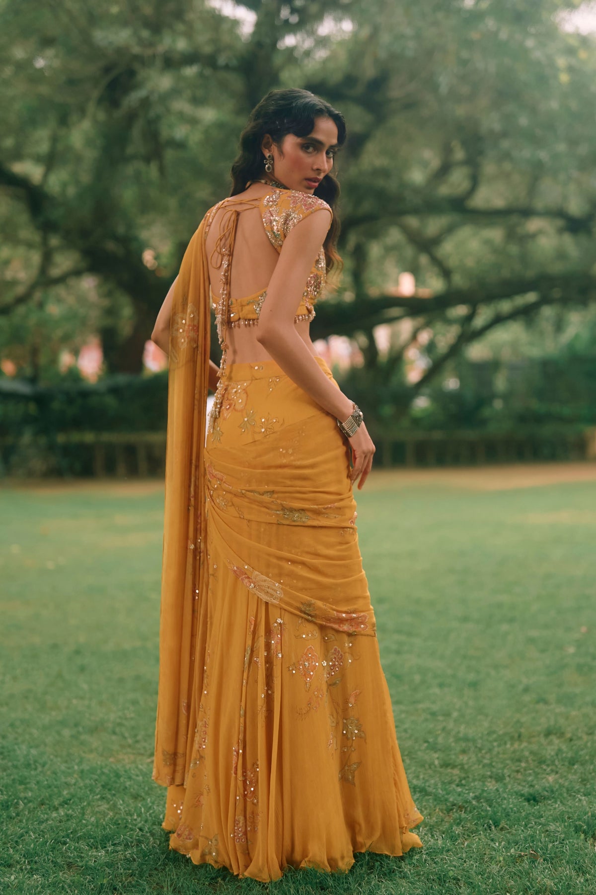 Etta Draped Saree Set