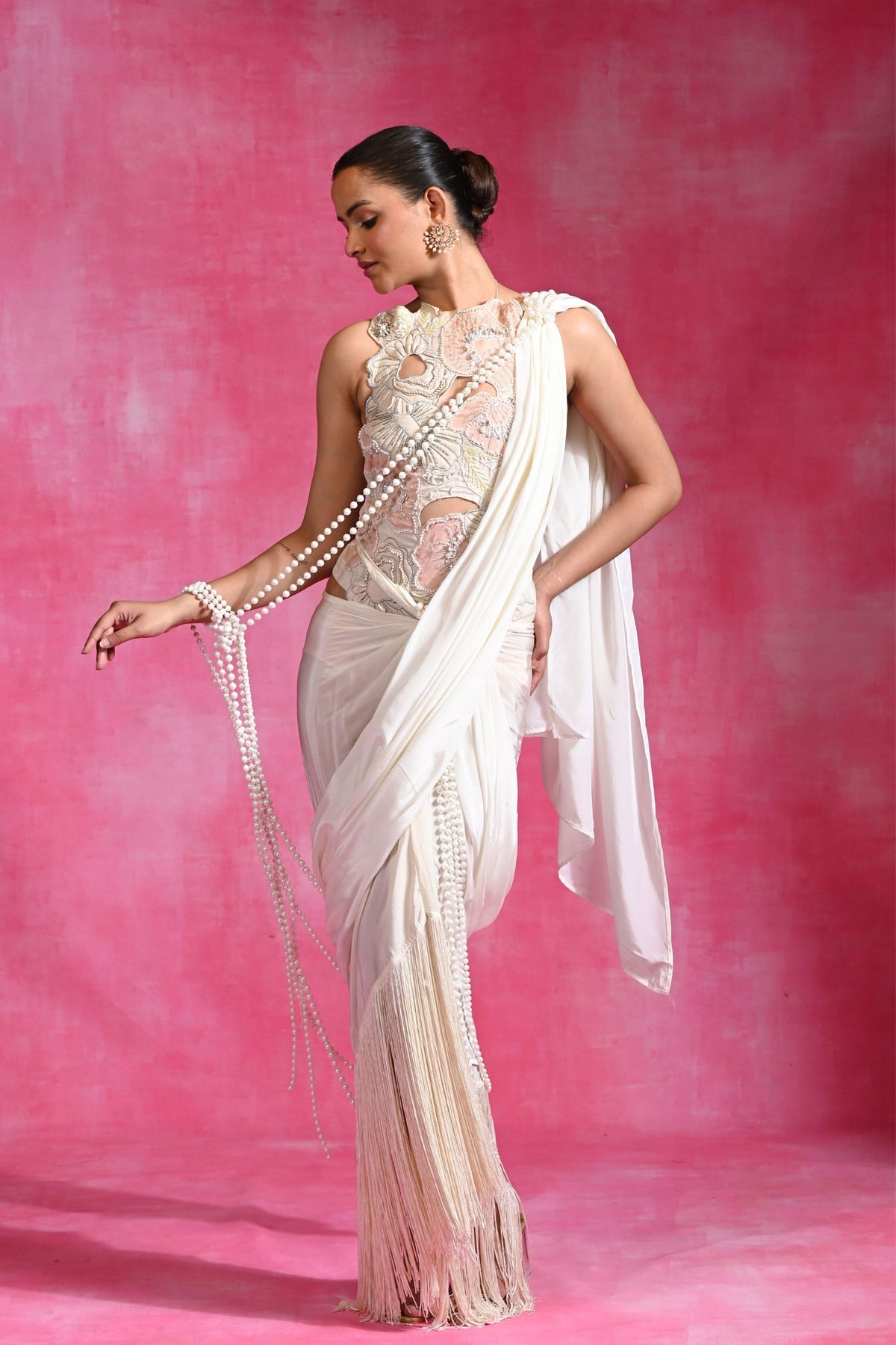 Pearl Ivory Draped Set