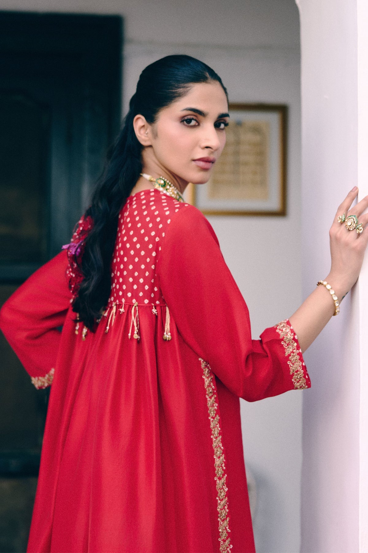 Whispers Bandhani Kurta Set