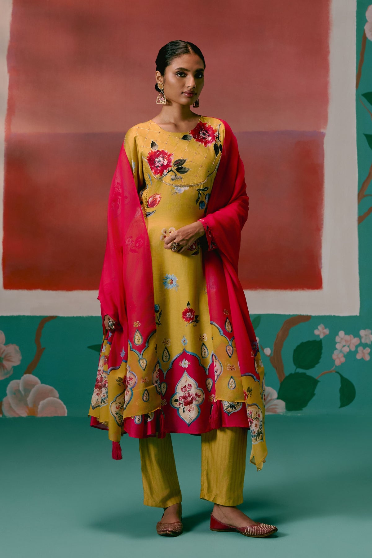 Floral Anarkali Set