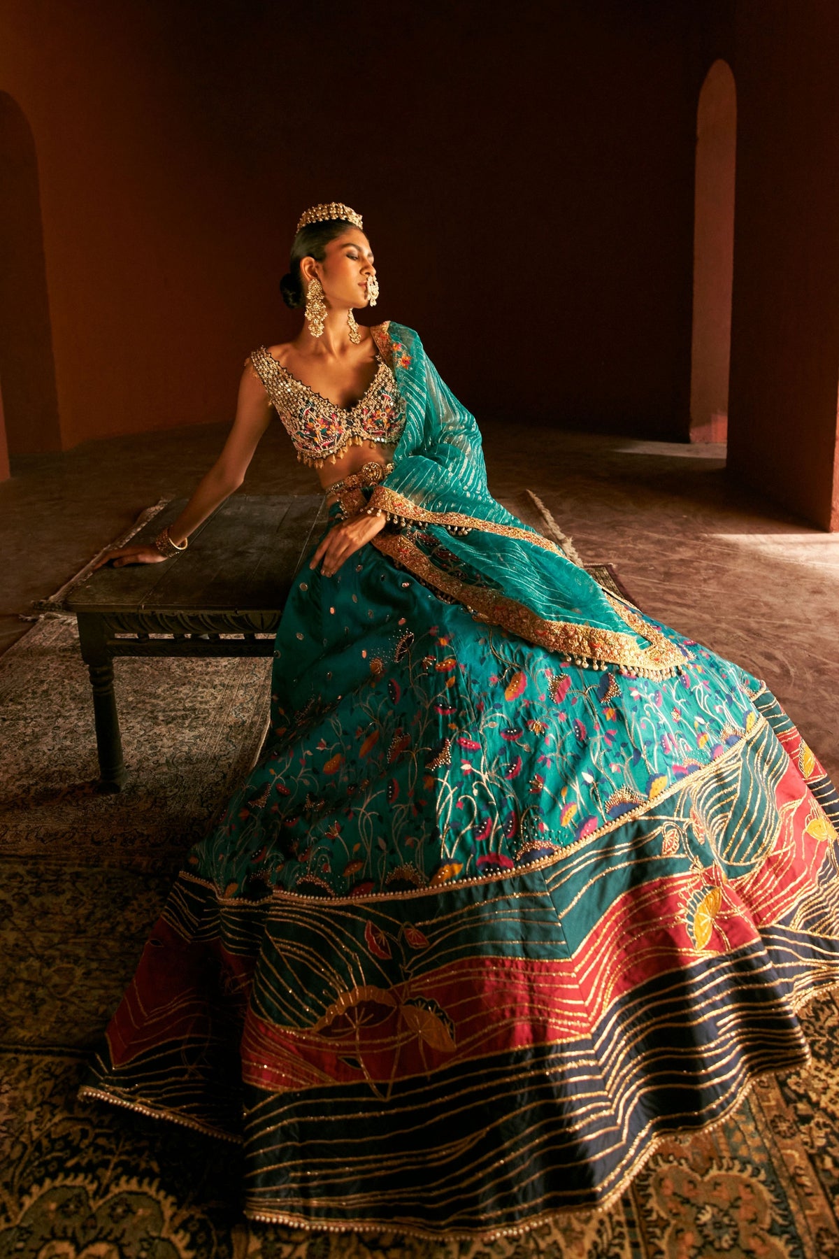 Paithani Blue Lehenga Set