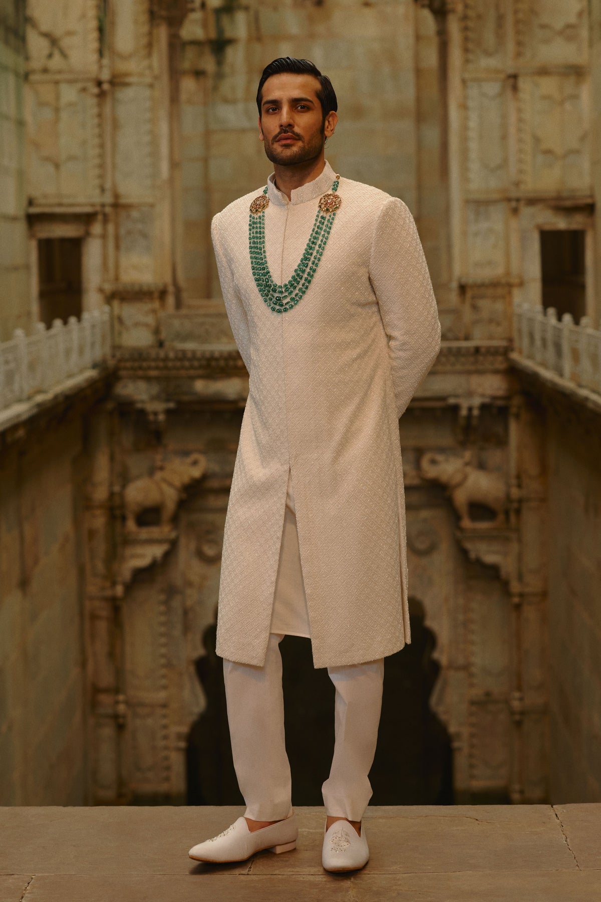 Sherwani in Cotton Silk