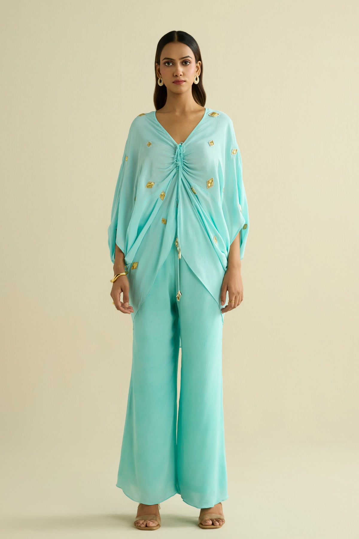 Blue Embroidered Co-ord Set