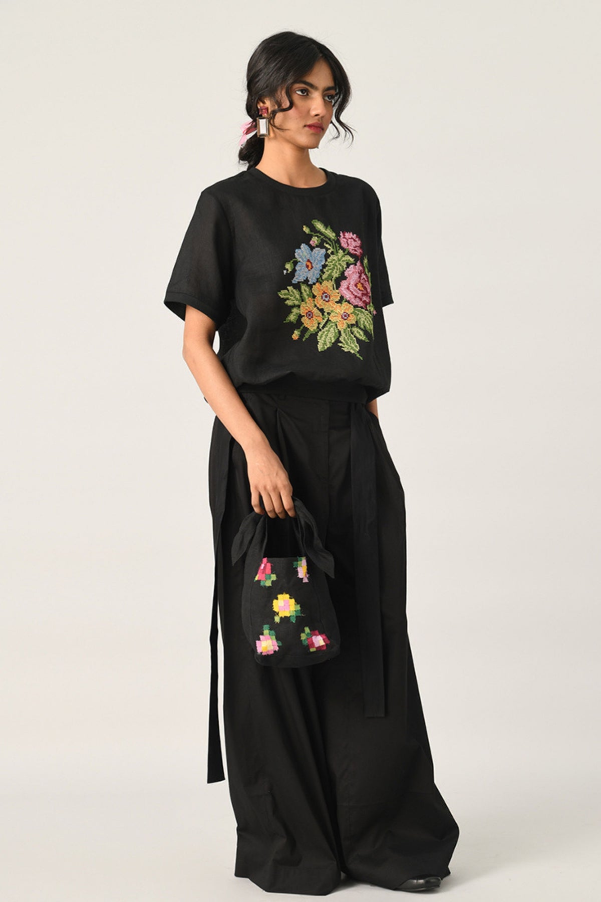 Black Ekstase Embroidered Top