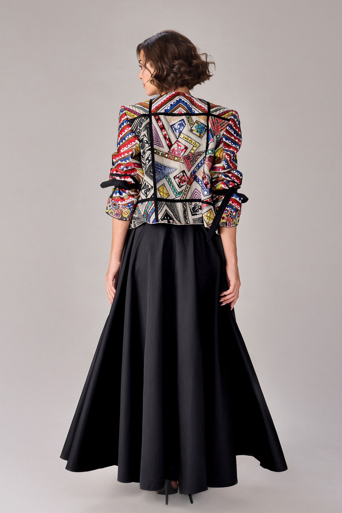 Flared and Pleated Maxi Skirt