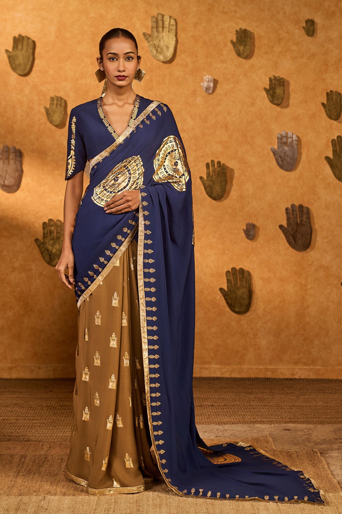 Mocha Sapphire Moonfish Saree